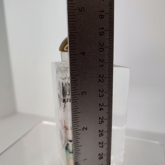 Vintage Kittens/Cats Signed Inside/Reverse Painted Snuff Triangle Bottle - Picture 6 of 10